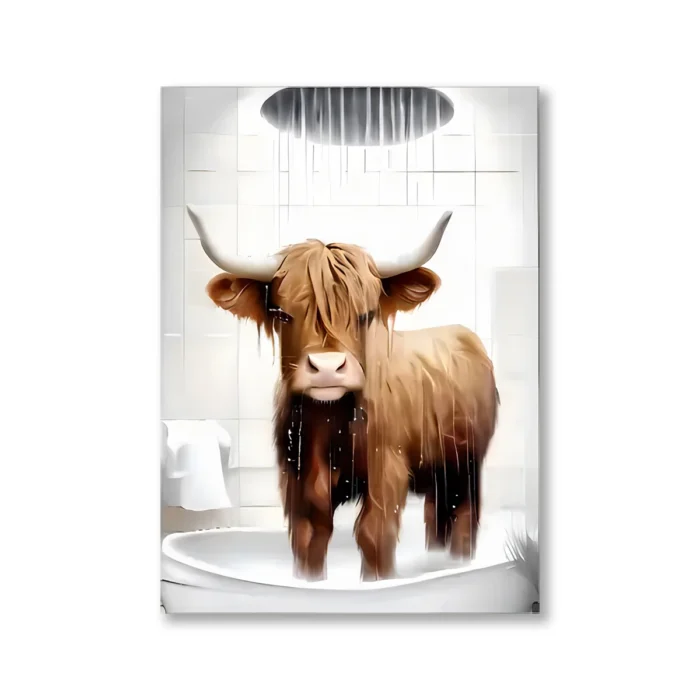 Modern Scottish Highland Cow Canvas Prints - Image 2