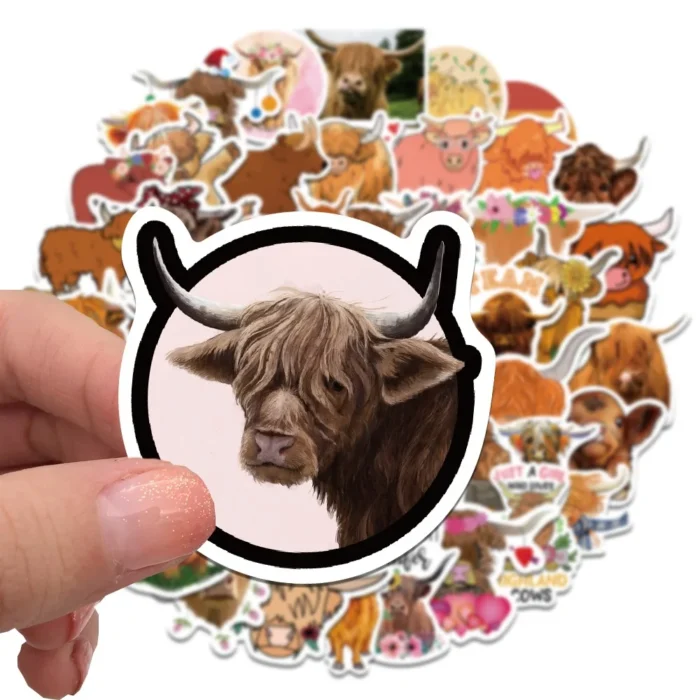 30/50PCS Highland Cow Graffiti Stickers - Image 3