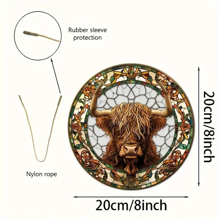 Scottish Highland Cow Stained Glass-Style Window Sun Catcher - Image 6