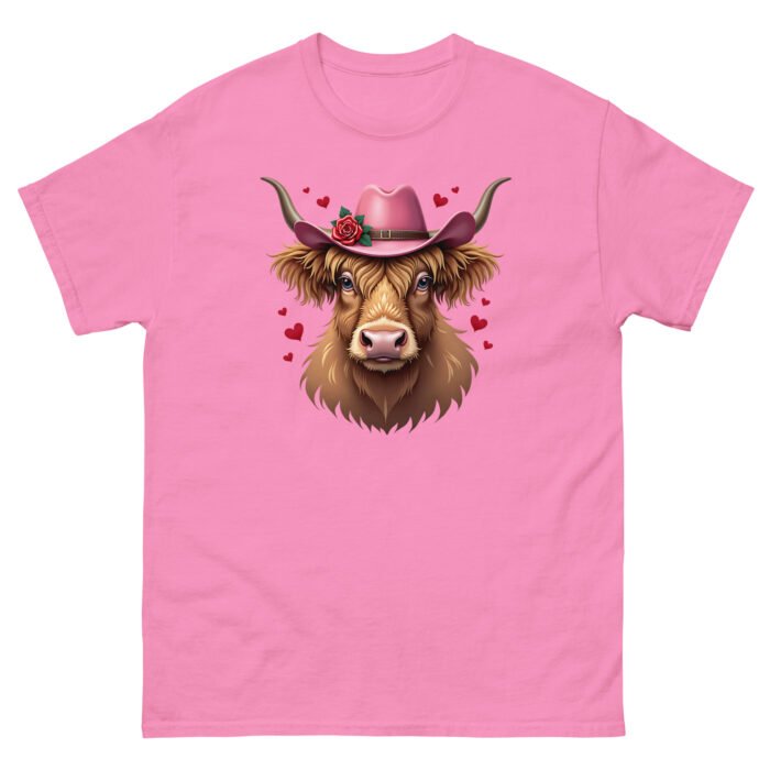 Scottish Highland cow with hearts and hat. woman's classic tee - Image 10