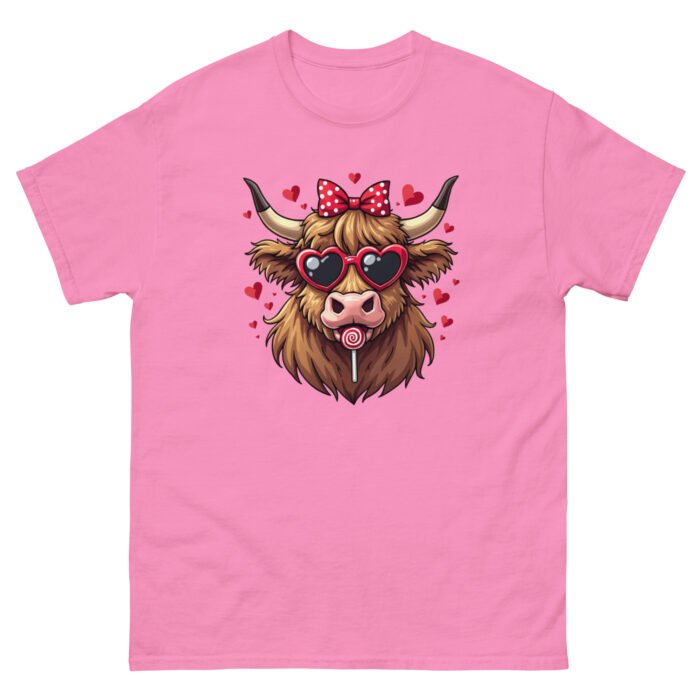 Cute Highland Cow hearts Valentine's Day Woman's classic tee - Image 10