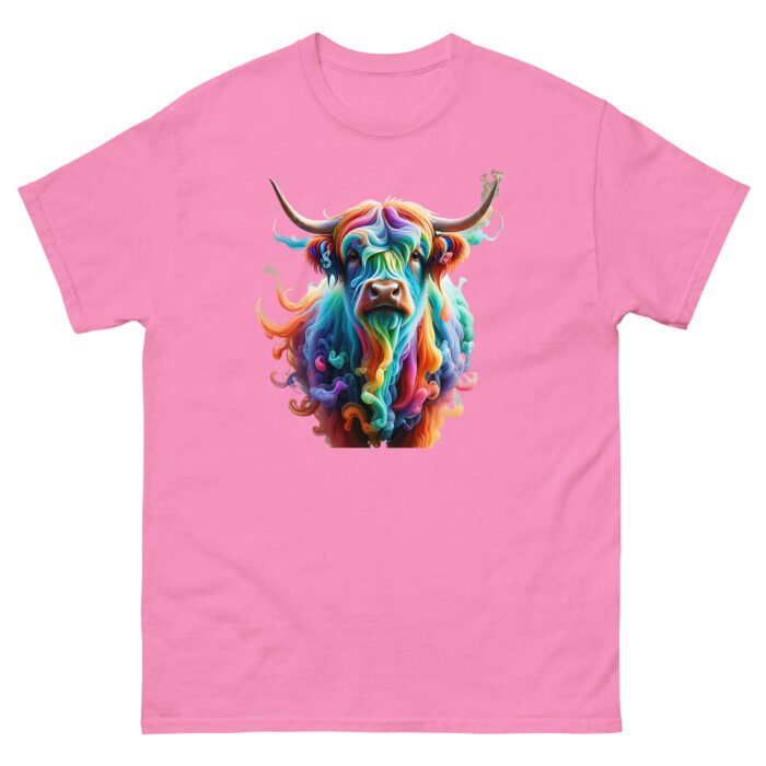 Color smoke Highland cow, Unisex classic tee - Image 11