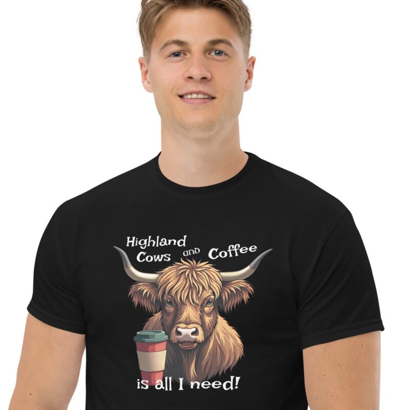 Highland cows and coffee is all I need. Men's classic tee