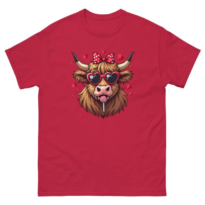 Cute Highland Cow hearts Valentine's Day Woman's classic tee - Image 7