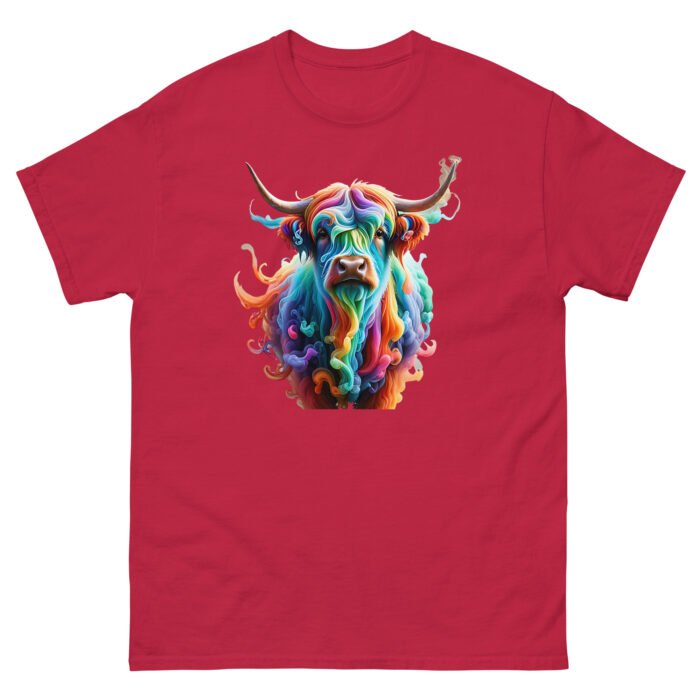 Color smoke Highland cow, Unisex classic tee - Image 8