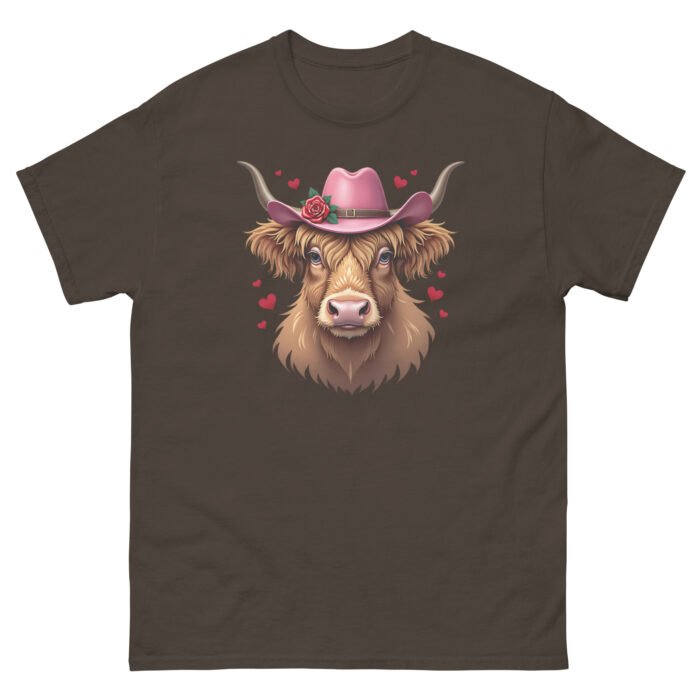 Scottish Highland cow with hearts and hat. woman's classic tee - Image 6