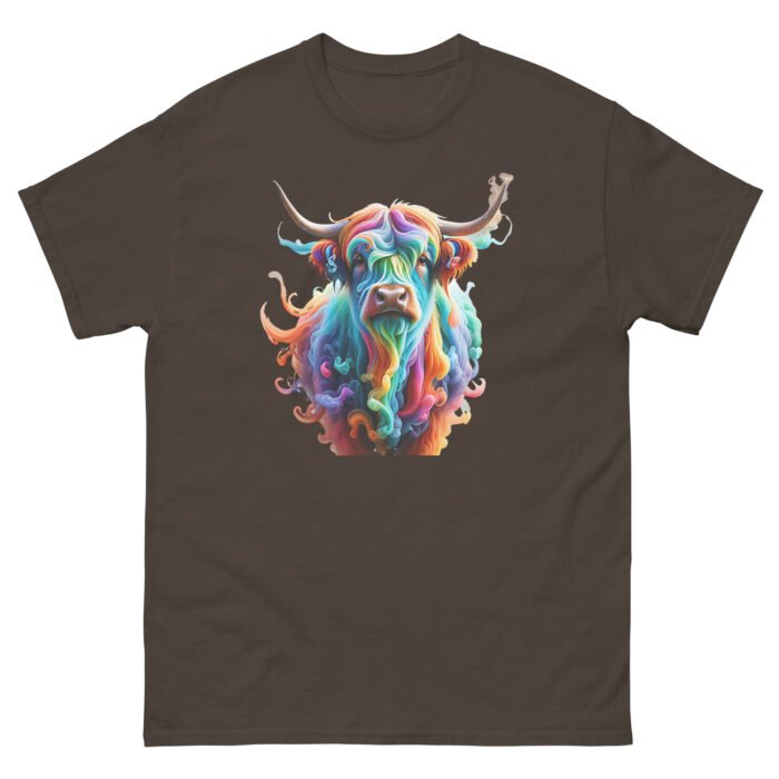Color smoke Highland cow, Unisex classic tee - Image 7