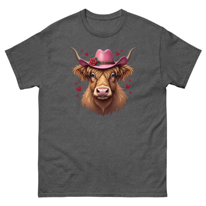 Scottish Highland cow with hearts and hat. woman's classic tee - Image 8