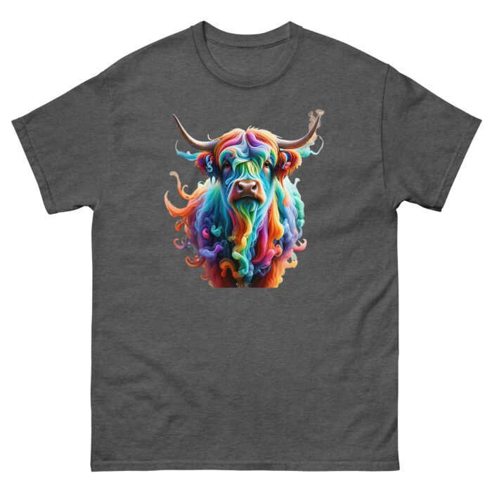 Color smoke Highland cow, Unisex classic tee - Image 9