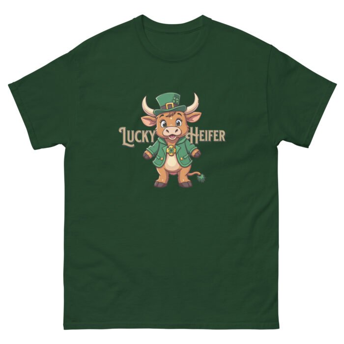 Lucky Heifer Highland Cow St. Patrick's Day. Unisex classic tee - Image 8