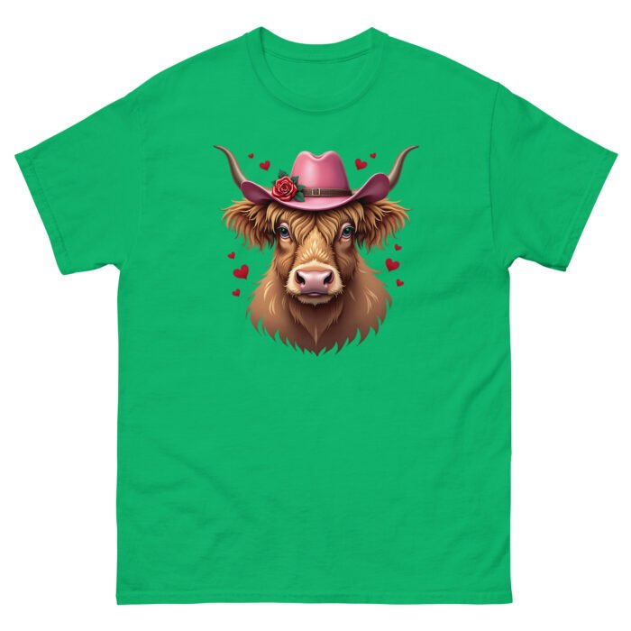 Scottish Highland cow with hearts and hat. woman's classic tee - Image 9