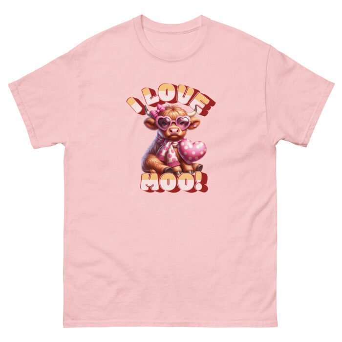I Love Moo! Highland Cow Valentine's day love classing Tee - Image 14