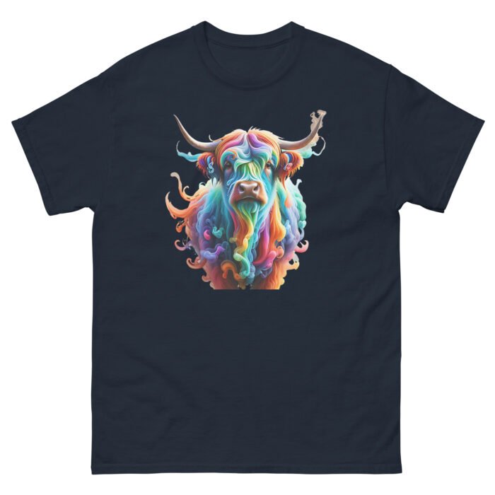 Color smoke Highland cow, Unisex classic tee - Image 4
