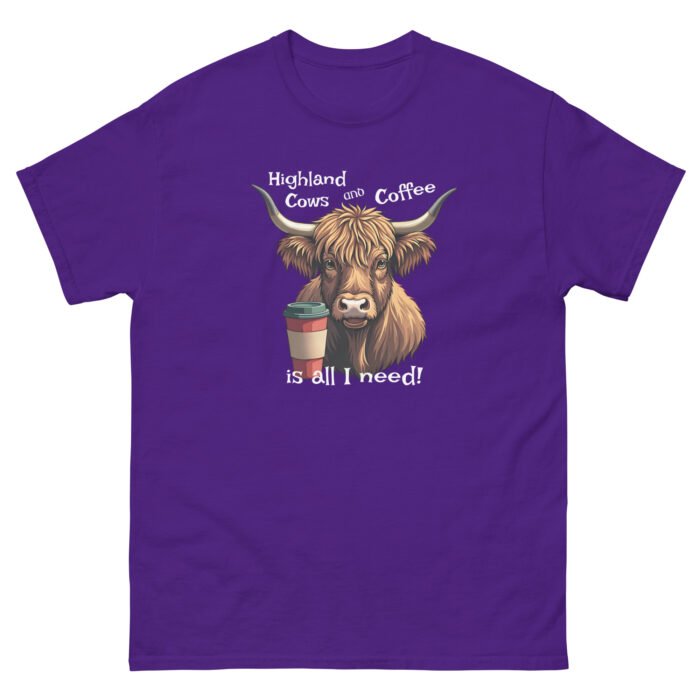 Highland cows and coffee is all I need. Men's classic tee - Image 4
