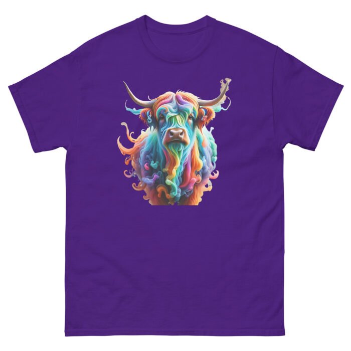 Color smoke Highland cow, Unisex classic tee - Image 5