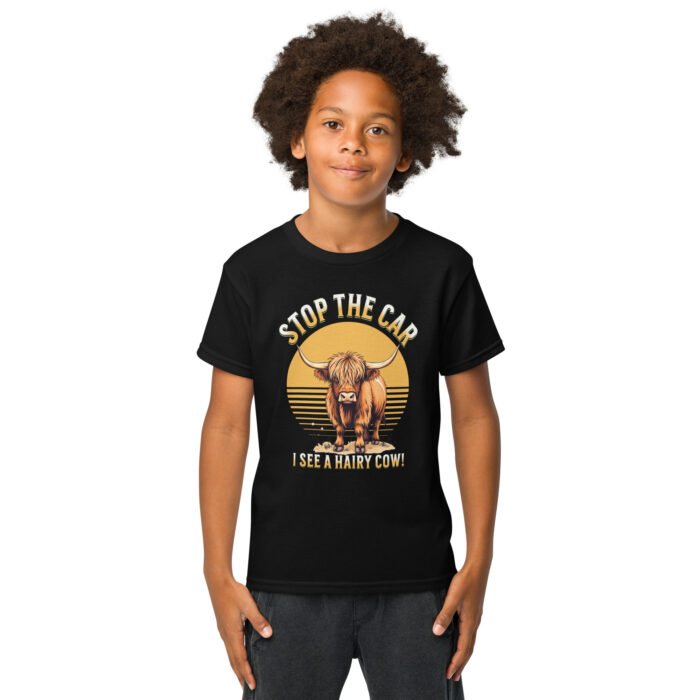 Stop the car I see a hairy cow.  Youth t-shirt - Image 3
