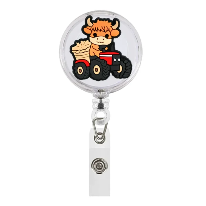 1Piece Highland Cow Badge Reel 20