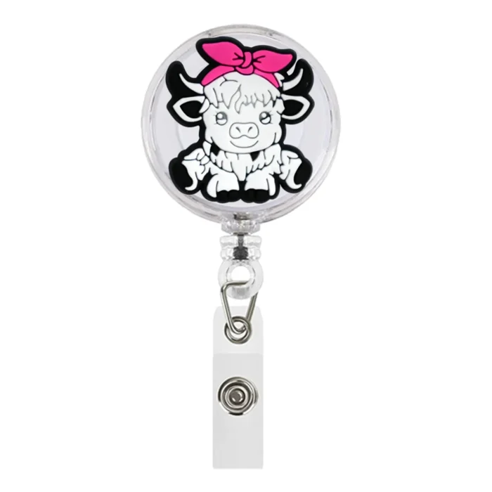 1Piece Highland Cow Badge Reel 9