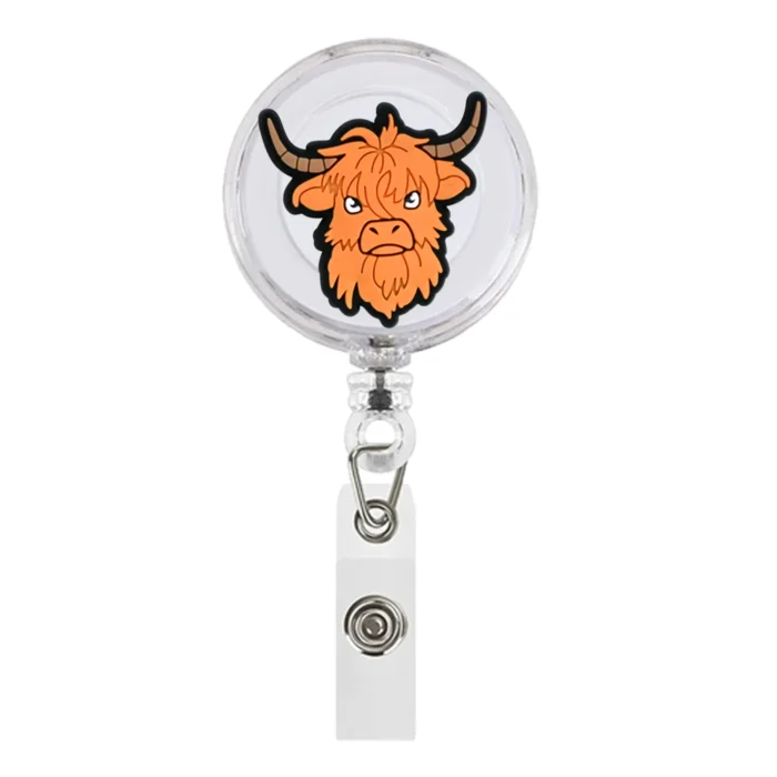 1Piece Highland Cow Badge Reel 14