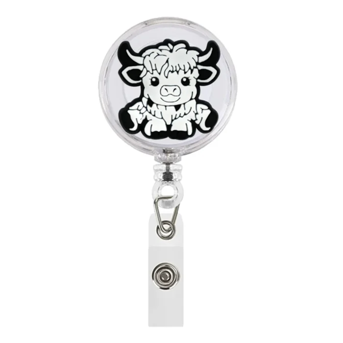 1Piece Highland Cow Badge Reel 26