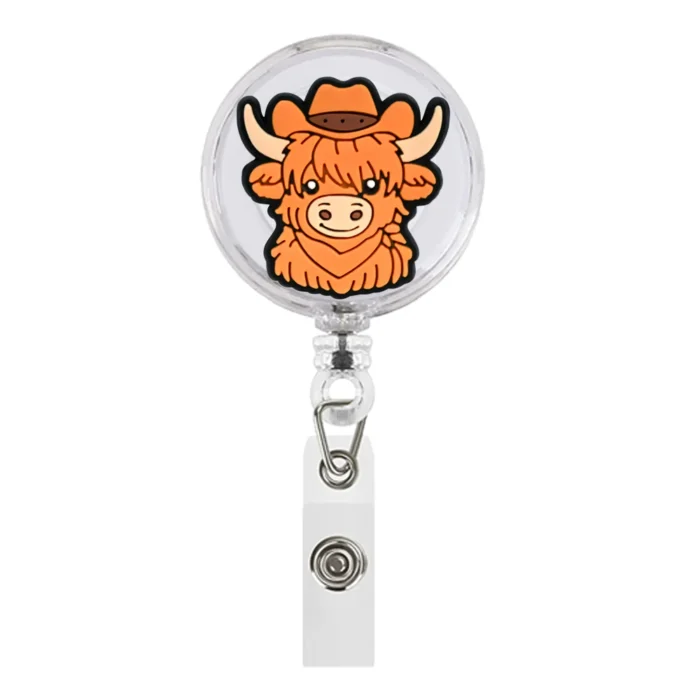 1Piece Highland Cow Badge Reel 11
