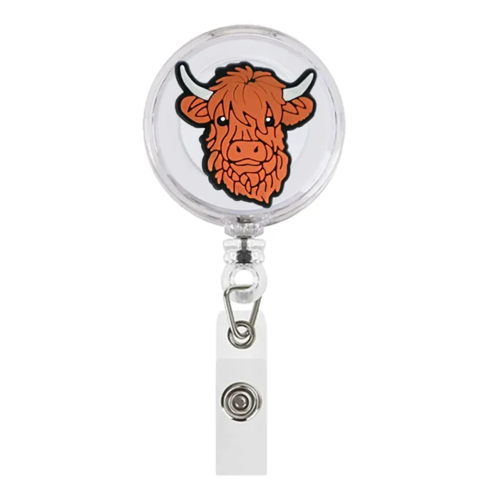 1Piece Highland Cow Badge Reel 28