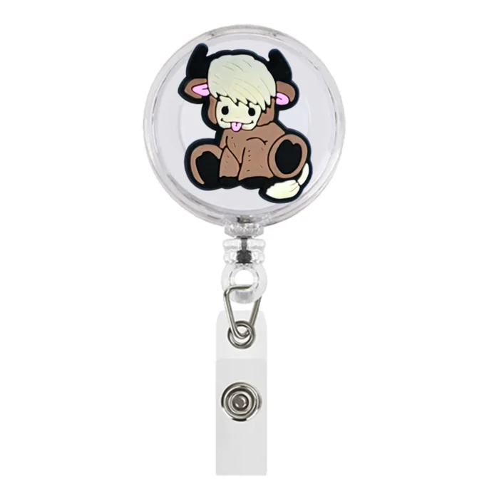 1Piece Highland Cow Badge Reel 16