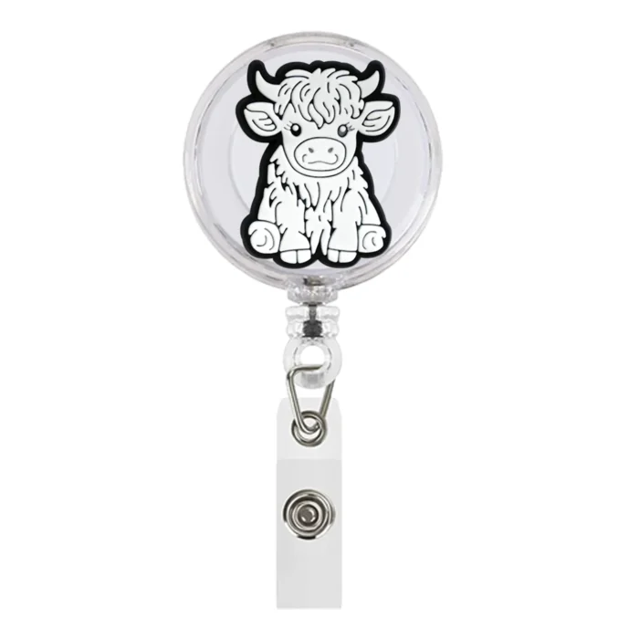 1Piece Highland Cow Badge Reel 8