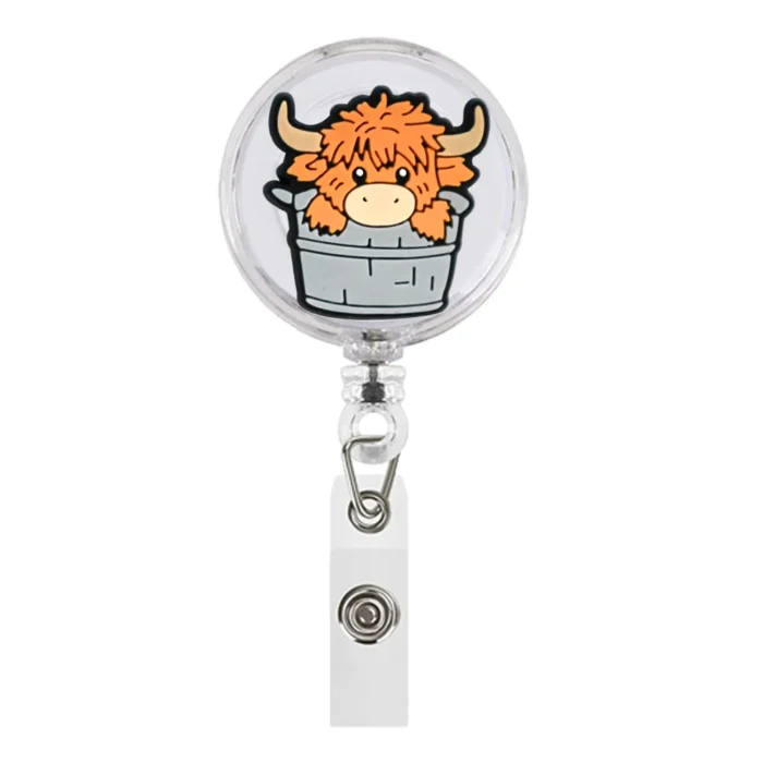 1Piece Highland Cow Badge Reel 19