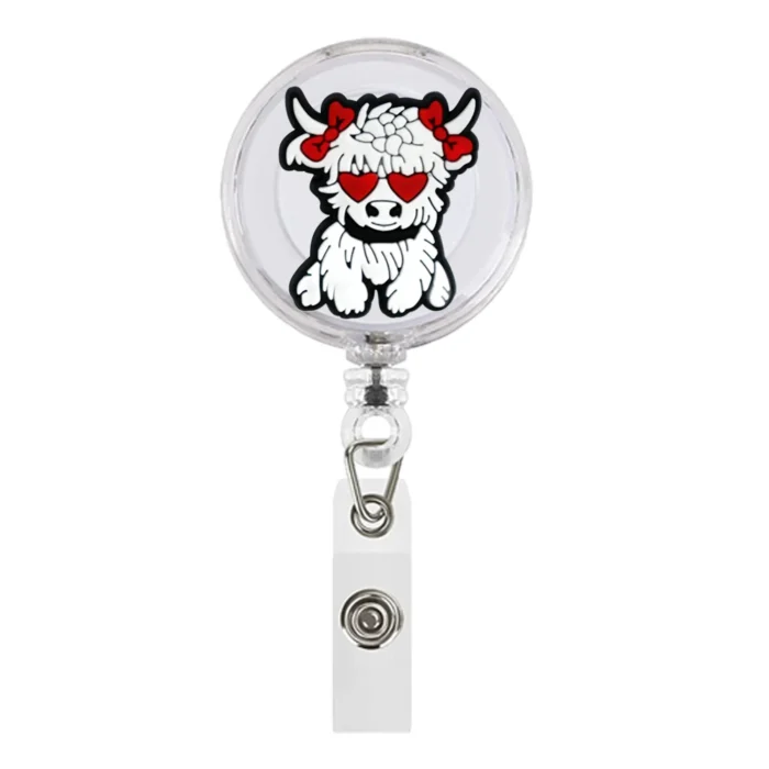 1Piece Highland Cow Badge Reel 25