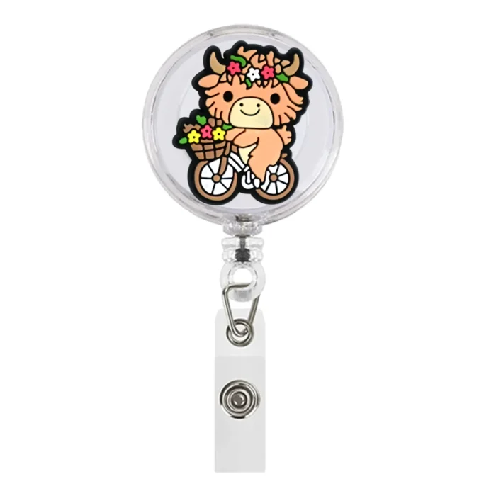 1Piece Highland Cow Badge Reel 22