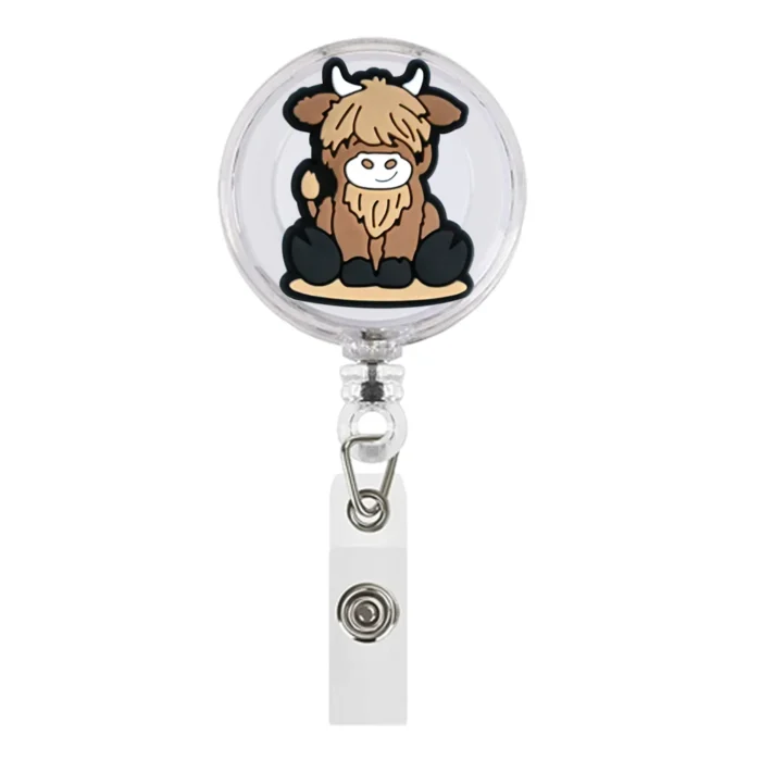 1Piece Highland Cow Badge Reel 18