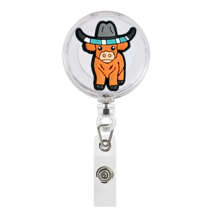 1Piece Highland Cow Badge Reel 15