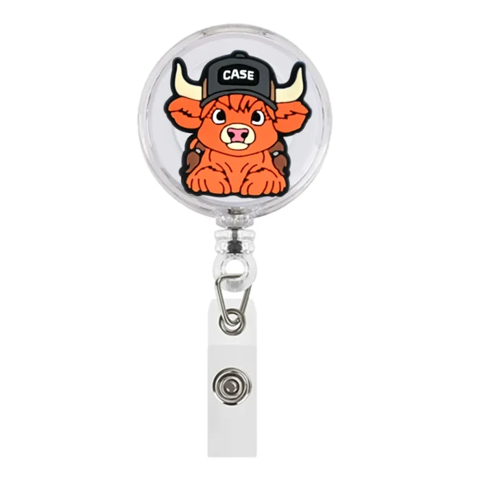 1Piece Highland Cow Badge Reel 12