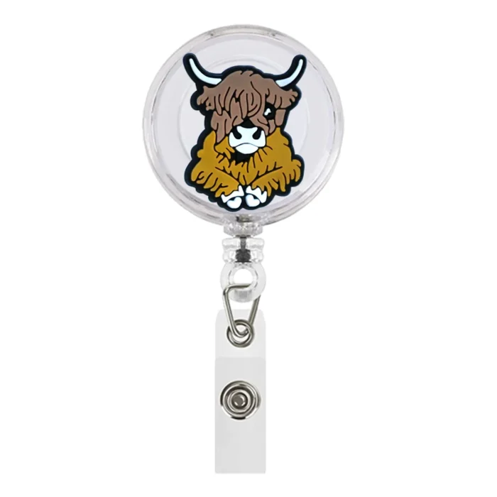 1Piece Highland Cow Badge Reel 33