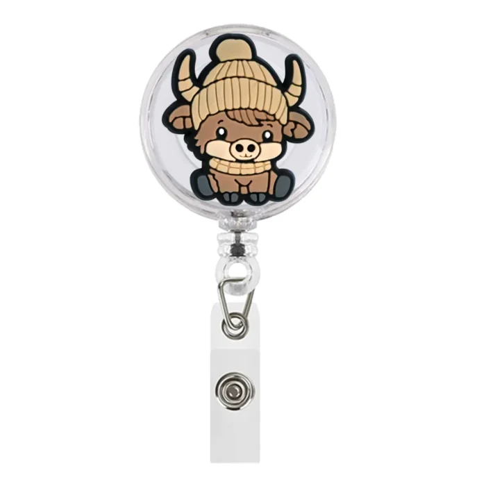 1Piece Highland Cow Badge Reel 13