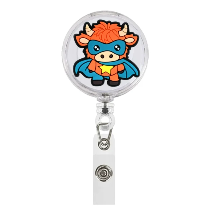 1Piece Highland Cow Badge Reel 21