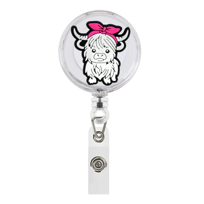 1Piece Highland Cow Badge Reel 7