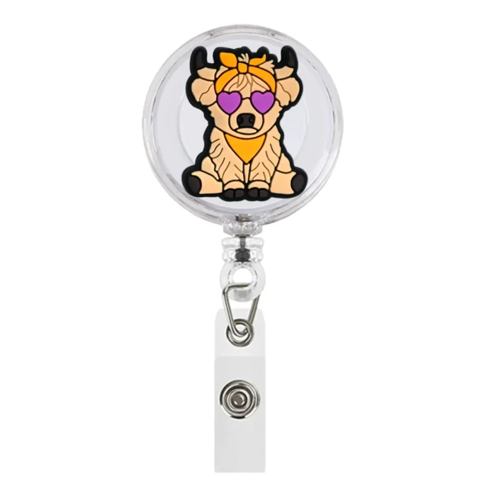 1Piece Highland Cow Badge Reel 17
