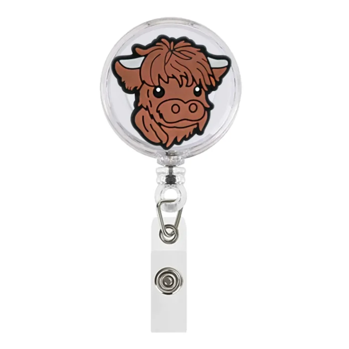 1Piece Highland Cow Badge Reel 30