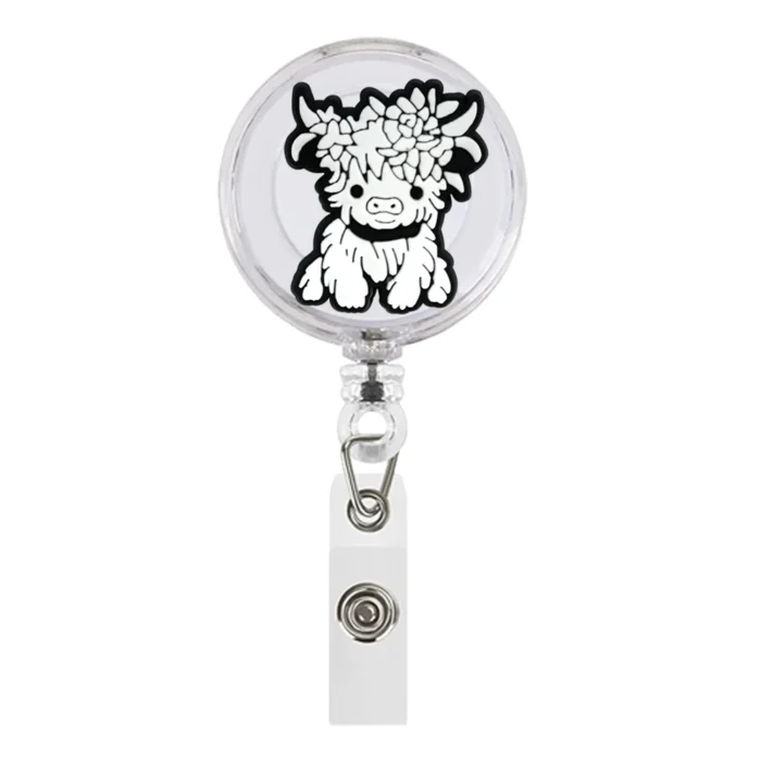 1Piece Highland Cow Badge Reel 10