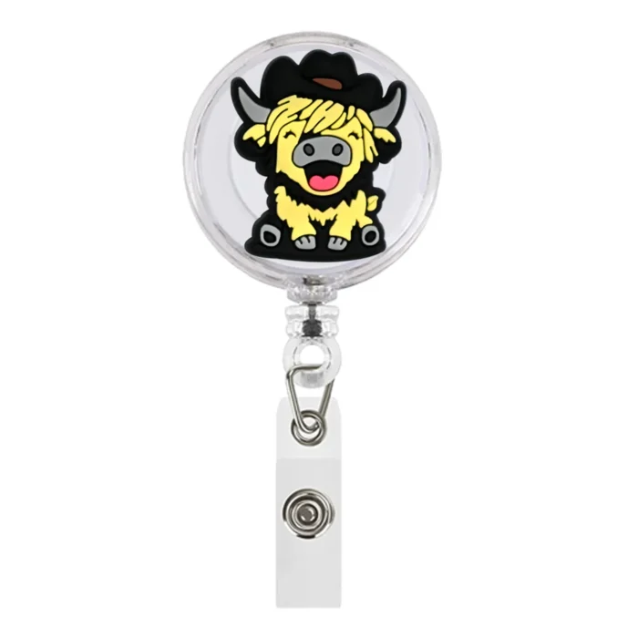 1Piece Highland Cow Badge Reel 32