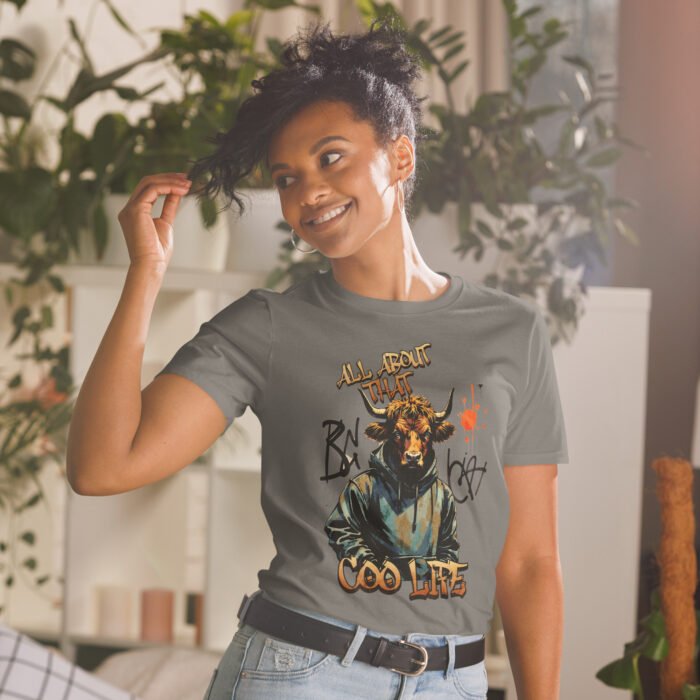 All about that Coo Life Highland Cow street wear Short-Sleeve Unisex T-Shirt - Image 24