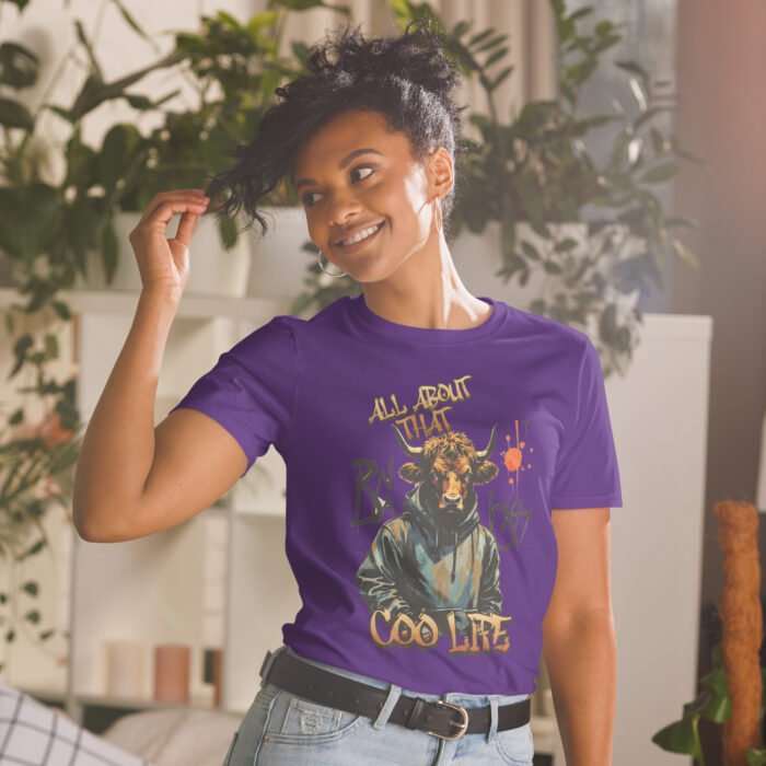 All about that Coo Life Highland Cow street wear Short-Sleeve Unisex T-Shirt - Image 10